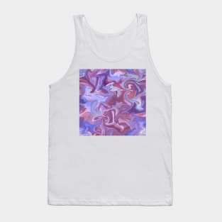 Fantasy Unicorn Silk Marble - Lilac Purple, Cornflower Blue, and Soft Pink Liquid Paint Pattern Tank Top